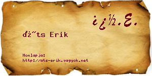 Áts Erik névjegykártya